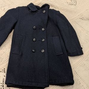 3t vintage wool dresscoat peacoat faux fur lined